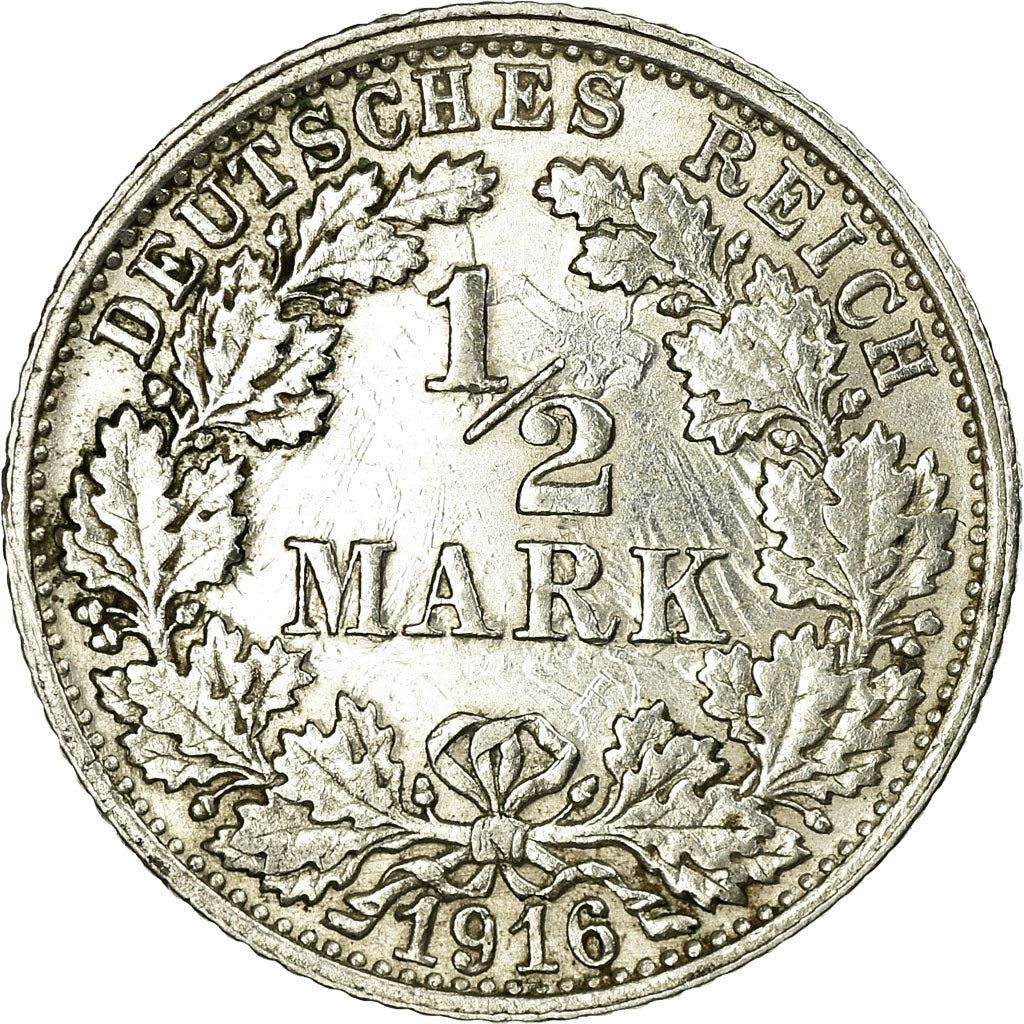 German Empire 1/2 Mark Coin | Deutsches Reich | Wilhelm II | Type 2 | KM17 | 1905 - 1919