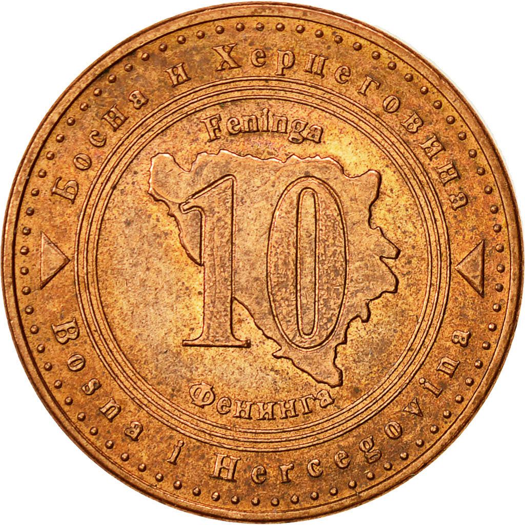Bosnia and Herzegovina | 10 Feninga Coin | Map of Bosnia | Km:115 | 1998 - 2025