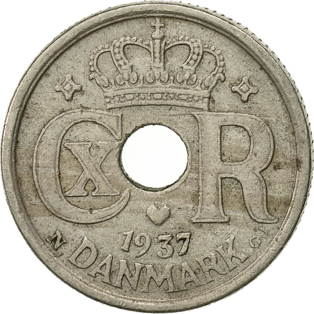Denmark | 10 Ore Coin | Monogram | Km:822 | 1924 - 1947