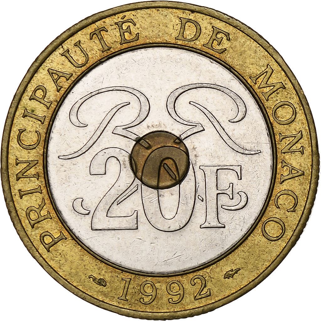 Monaco | 20 Francs Coin | Trimetallic | Palace | KM:165 | 1992-1997