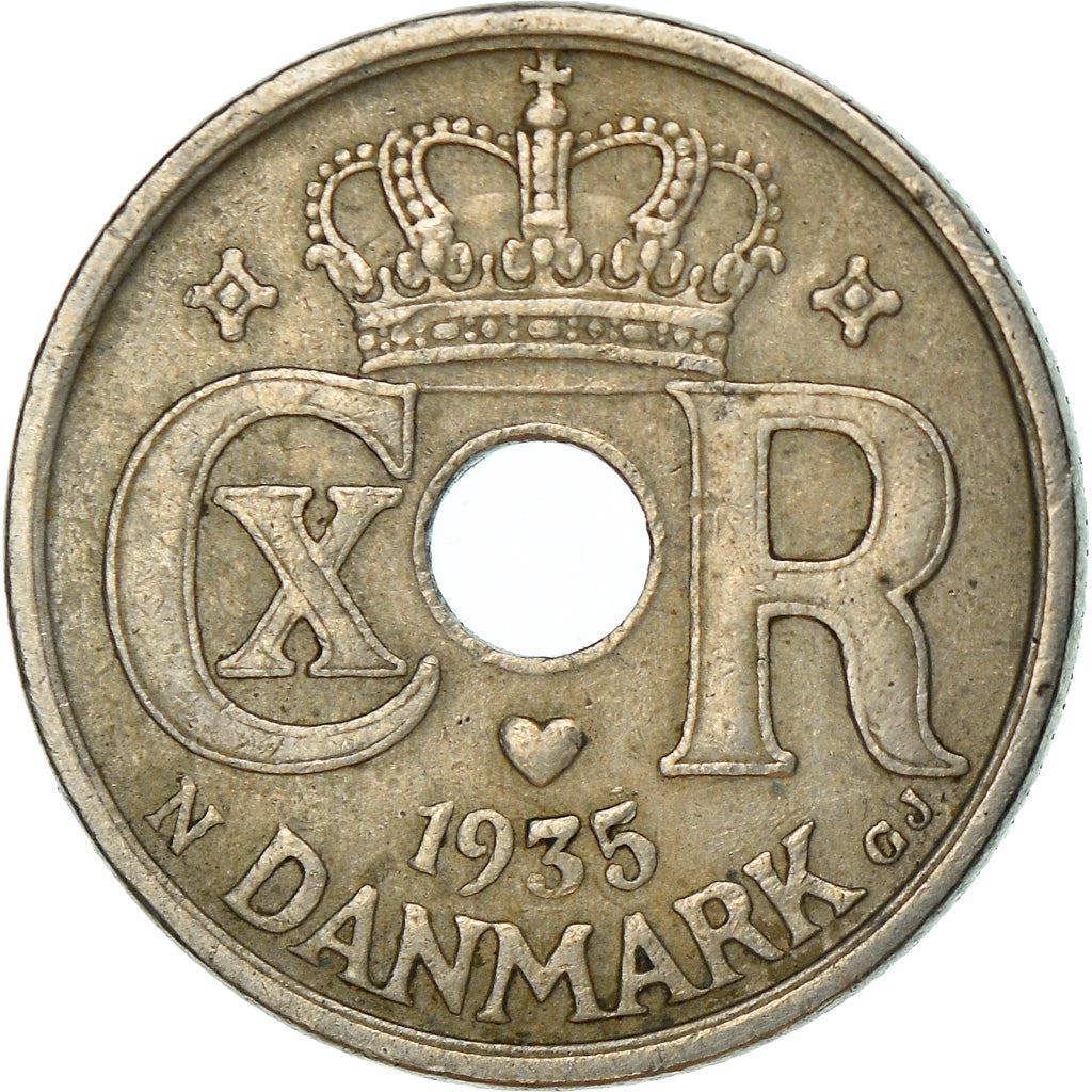 Denmark | 10 Ore Coin | Monogram | Km:822 | 1924 - 1947