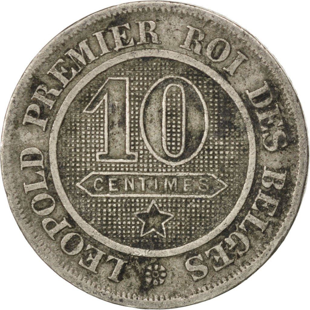 Belgien | 10 centimes-mønt | Léopold I | Kobbernikkel | KM:22 | 1861-1864