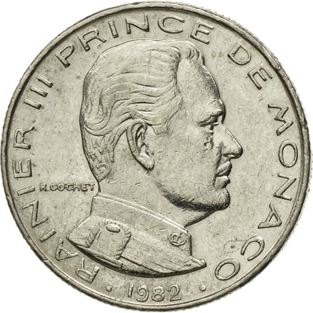 モナコ｜1/2フラン硬貨｜レニエ3世｜Km:145｜1965年 - 1995年