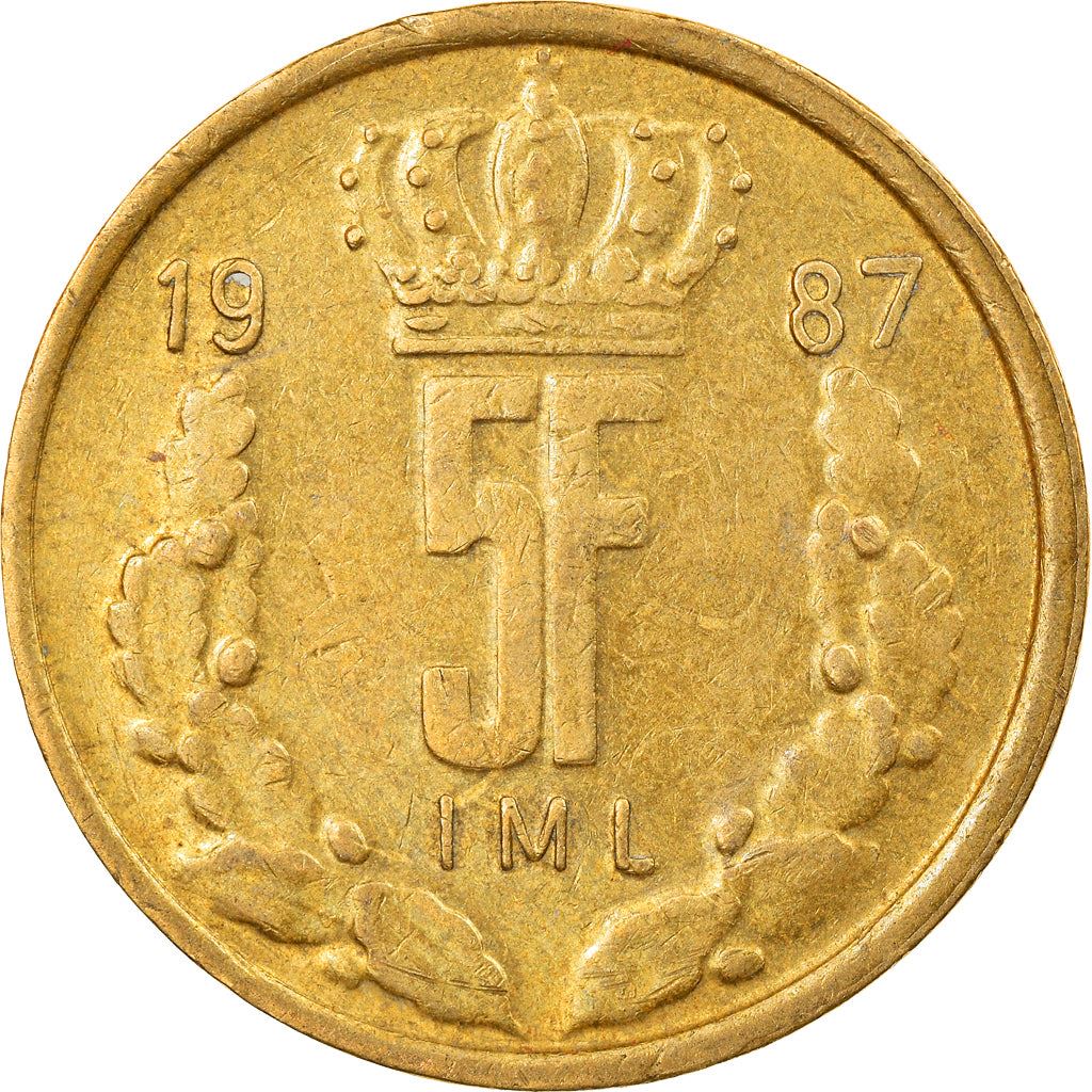 Luxembourg | 5 Francs | Monarch | Aluminium-nickel bronze | KM:60 | 1986-1988