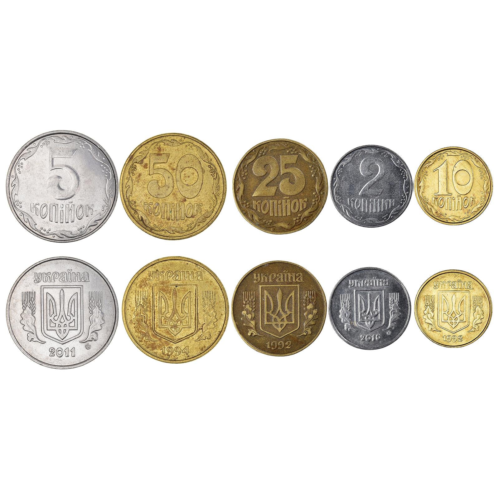 5 Mixed Coins From Ukraine | 1992 - 2021