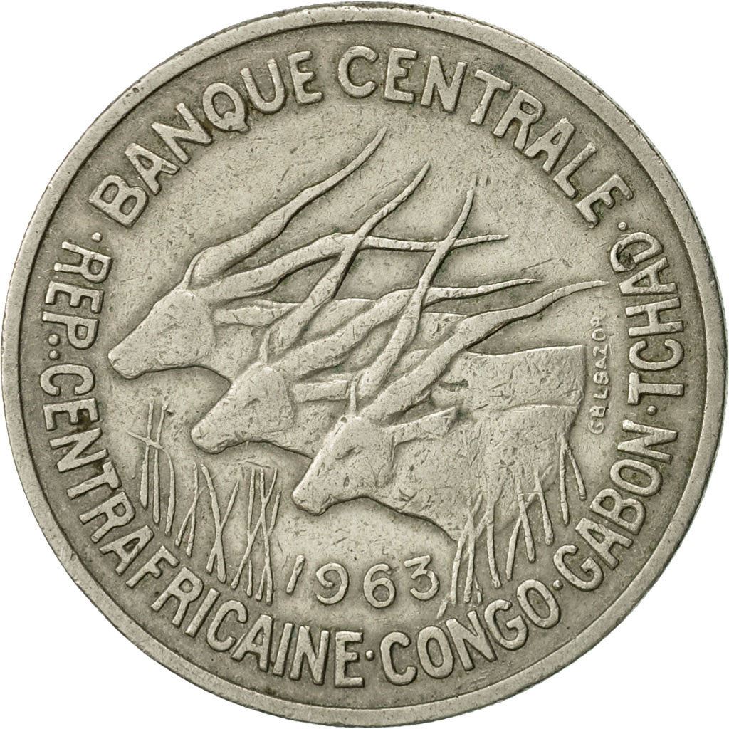 Central African States | 50 Francs Cfa Coin | Antelope | Crops | Km:3 | 1961 - 1963