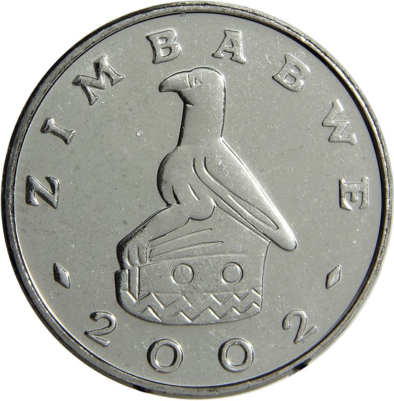 Zimbabwe 50 Cents Coin | Bateleur Eagle | Sun | Independence | KM5a | 2001 - 2003