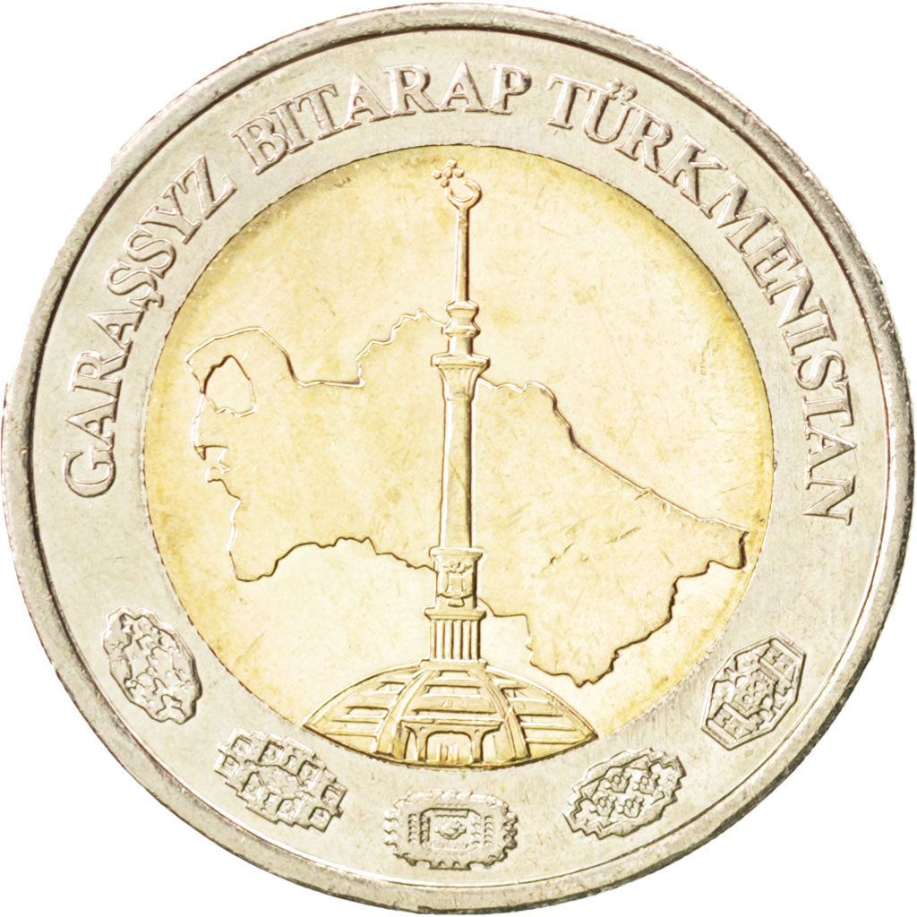 Turkmenistan 2 Manat Coin | Independence Monument | KM104 | 2010