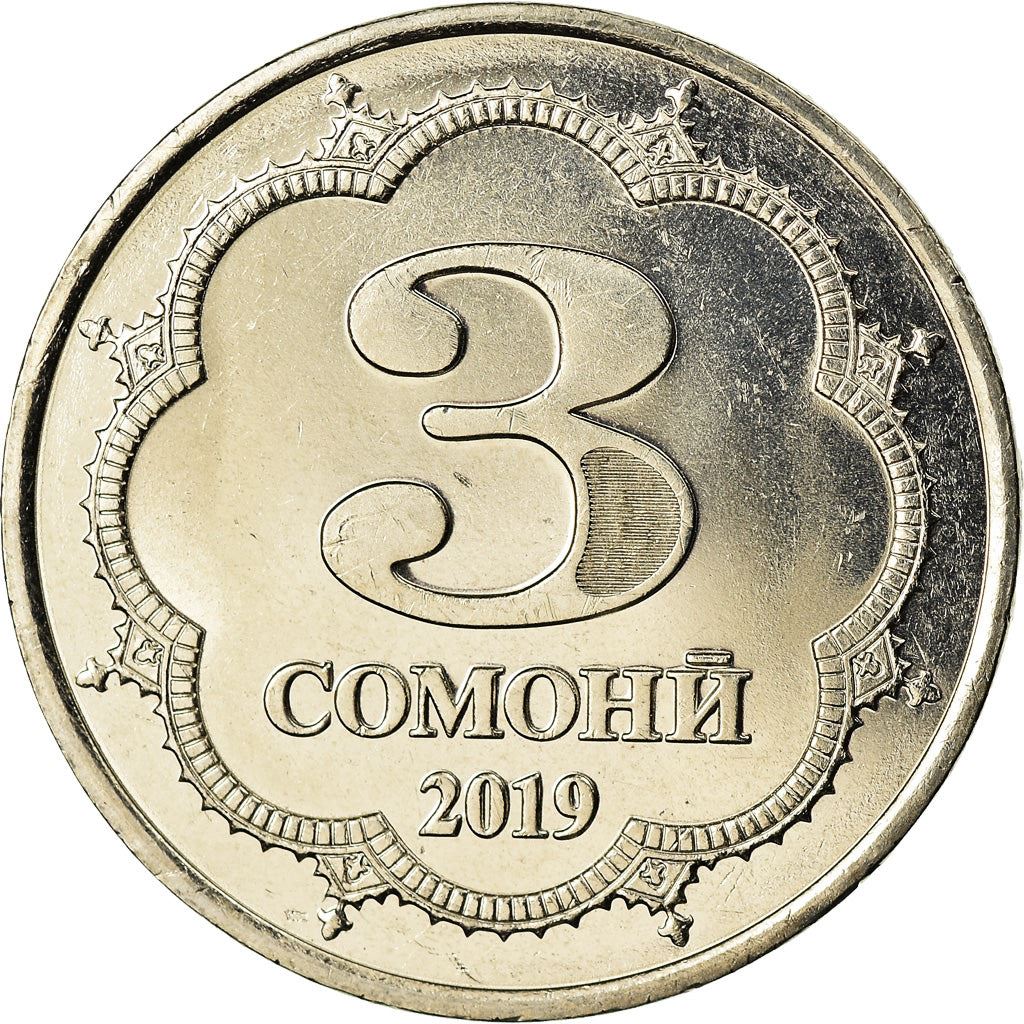 Tajikistan | 3 Somoni Coin | Shirinsho Shohtemur | Km:57 | 2019 - 2023