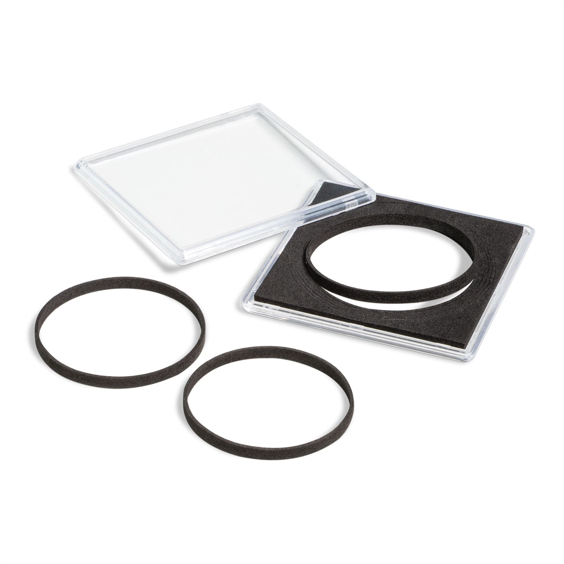 QUADRUM XL Square Capsules | 67.25x67.25x7.8mm Coin Capsules | 42-58mm Ø Coins | Up to 4.5mm Thickness | Pack of 5