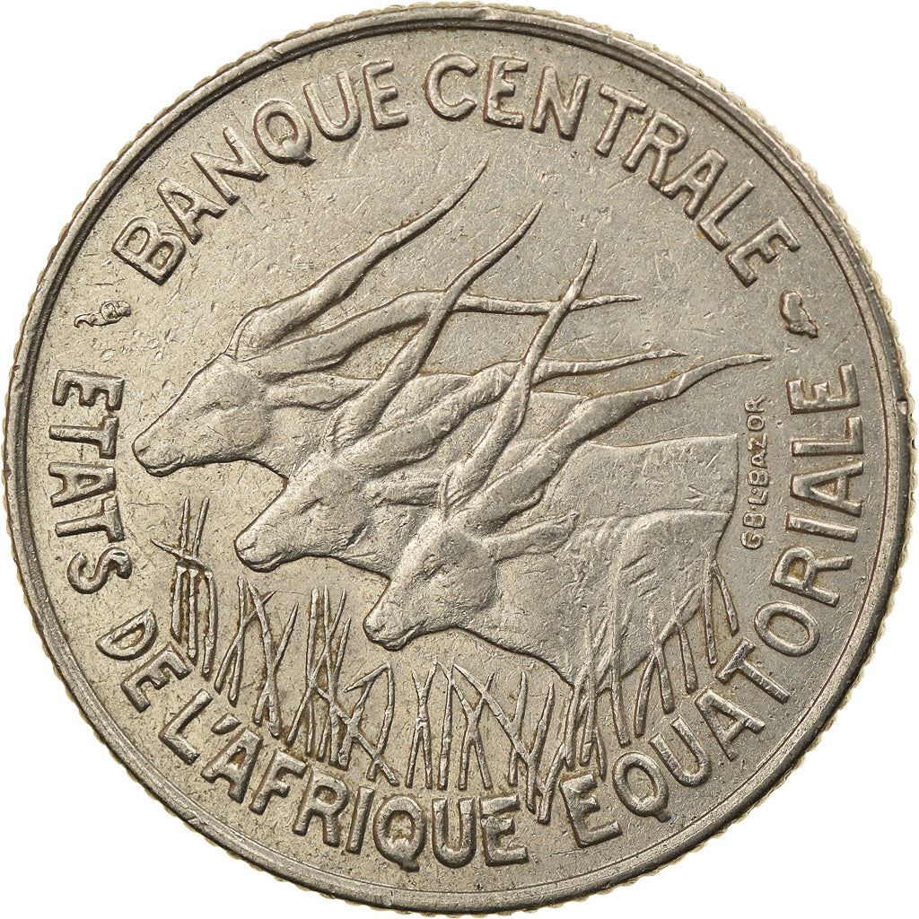 Central African States | 100 Francs Cfa Coin | Antelope | Km:5 | 1966 - 1968