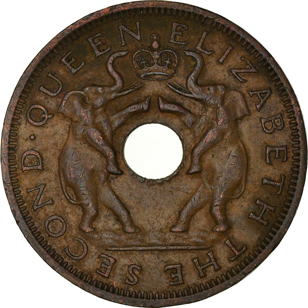 Rhodesia and Nyasaland | 1 Penny Coin | Elephants | Km:2 | 1955 - 1963
