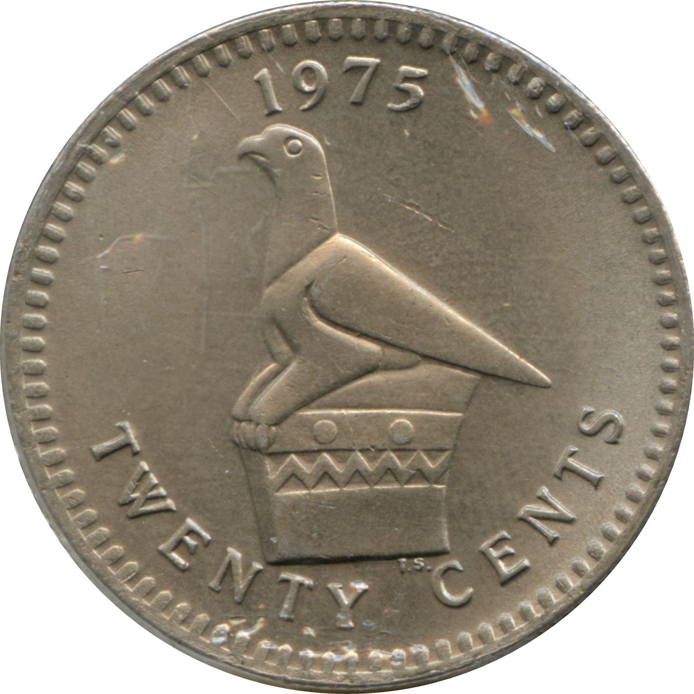Rhodesia 20 Cents Coin | Bird | KM15 | 1975 - 1977