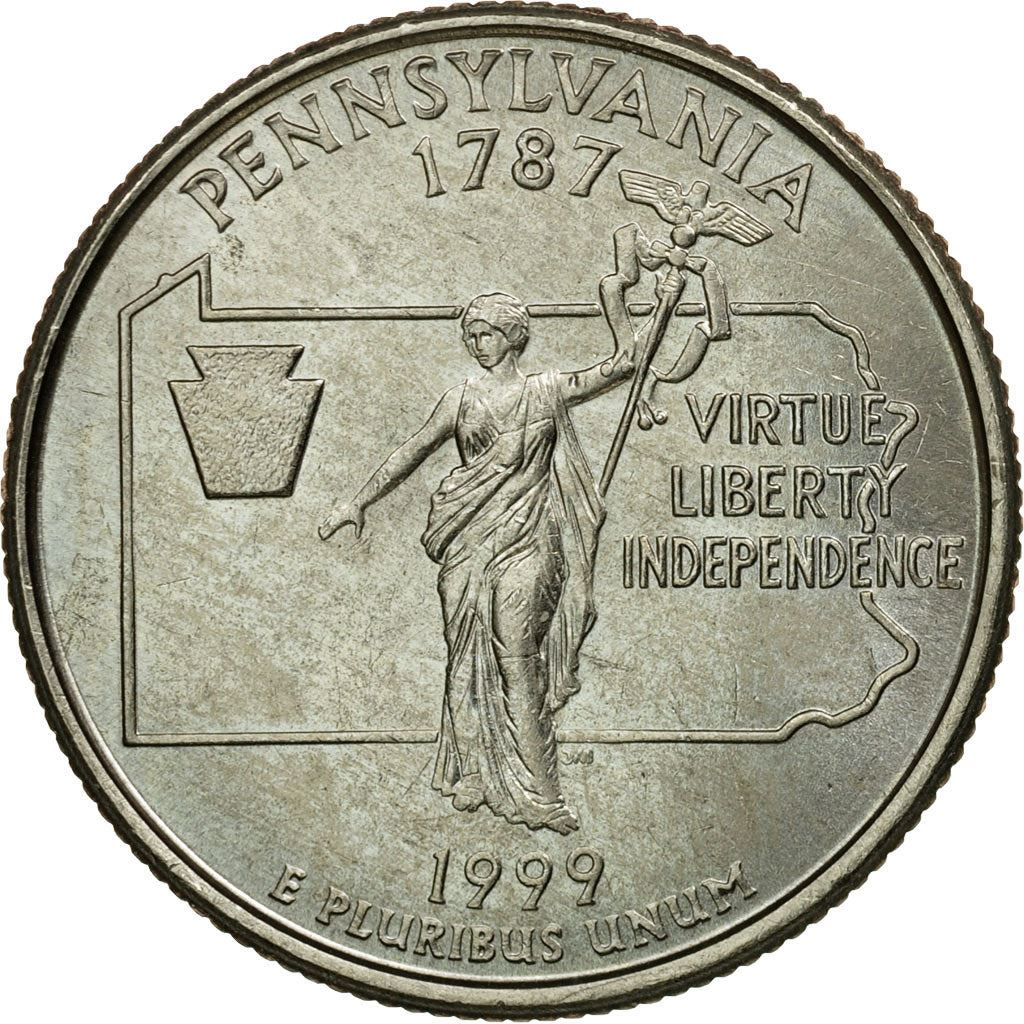 United States | 1/4 Dollar Coin | Pennsylvania | Km:294 | 1999