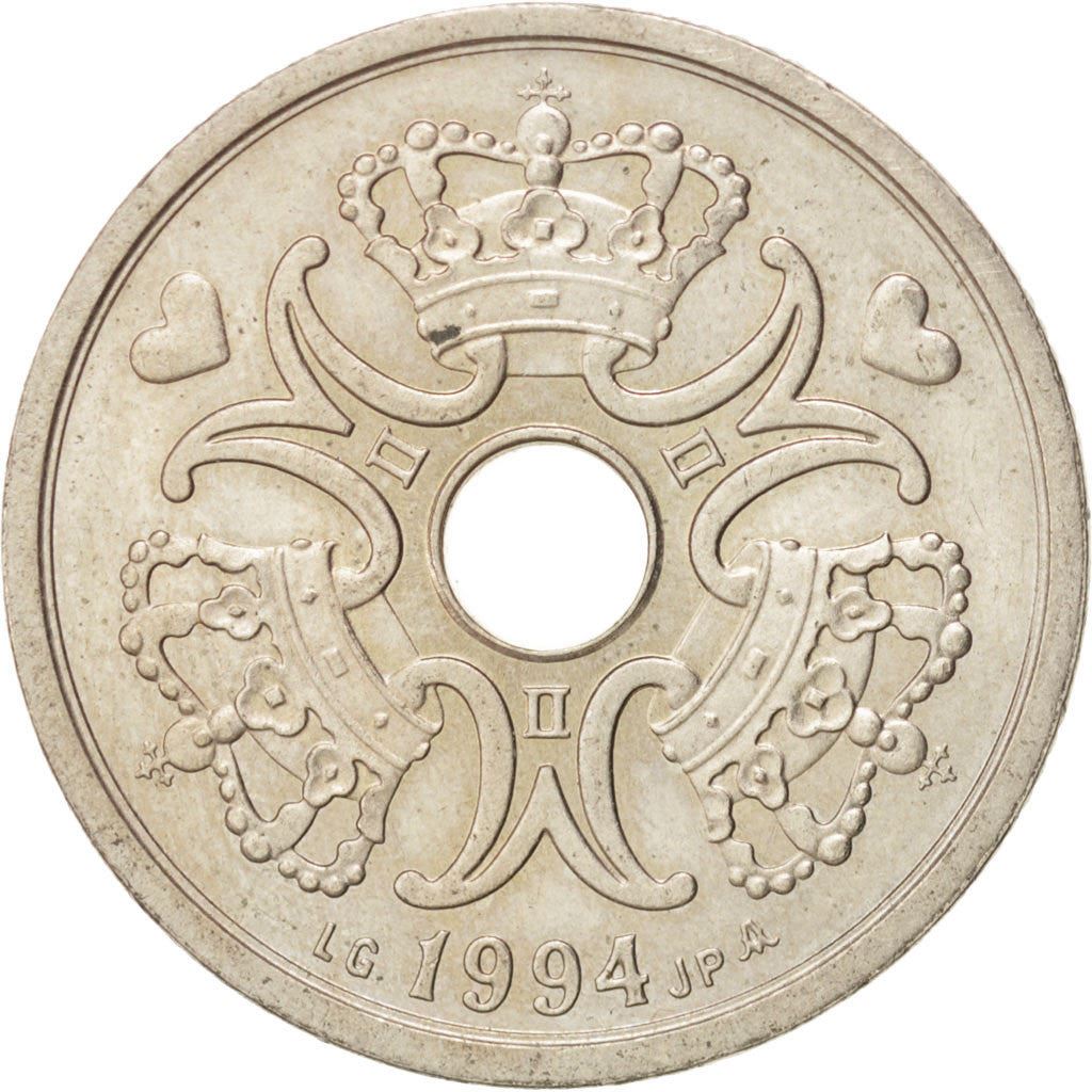 Denmark | 2 Kroner Coin | Royal monogram | Km:874 | 1992 - 2023