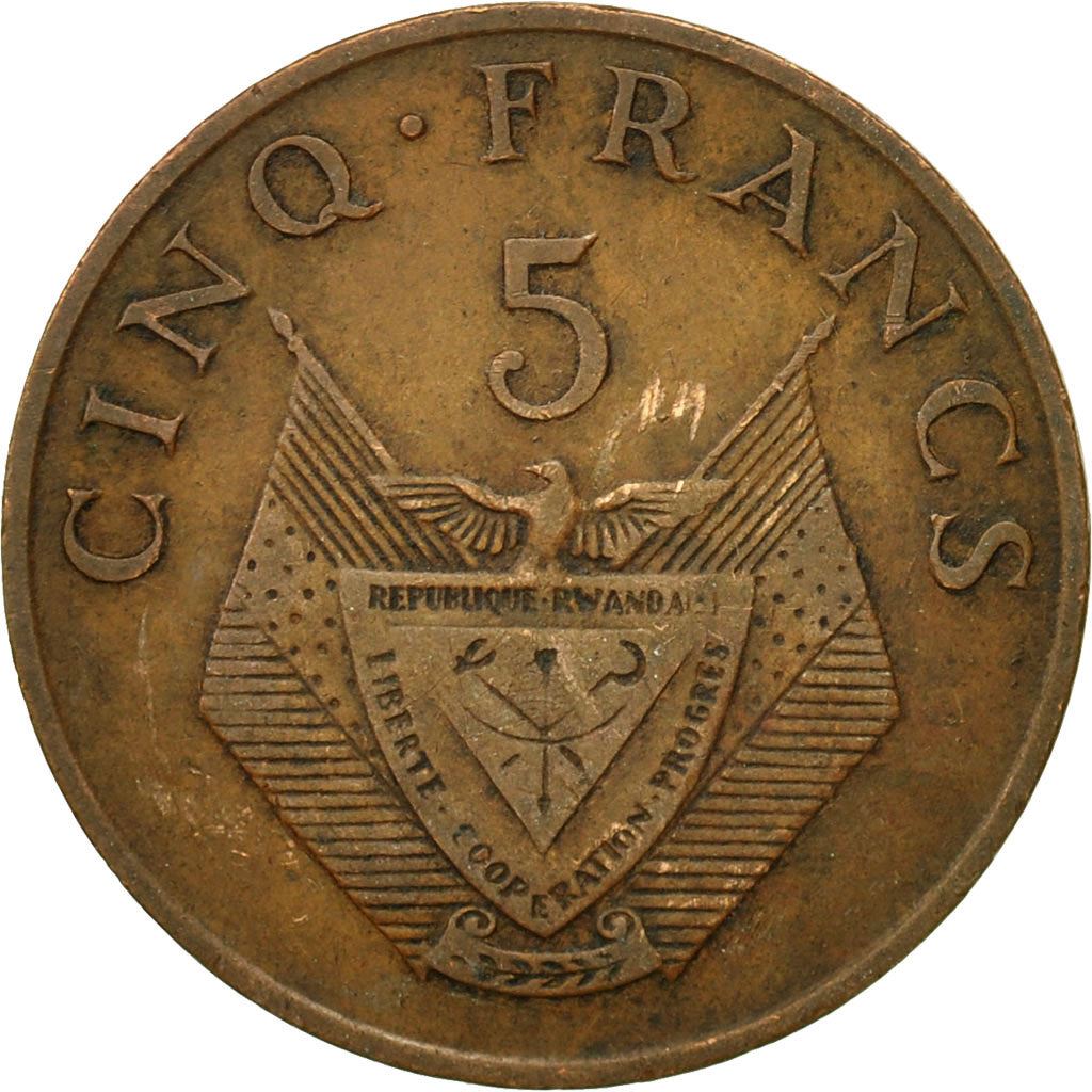 Rwanda | 5 Francs Coin | Coffee Plant | Km:13 | 1974 - 1987