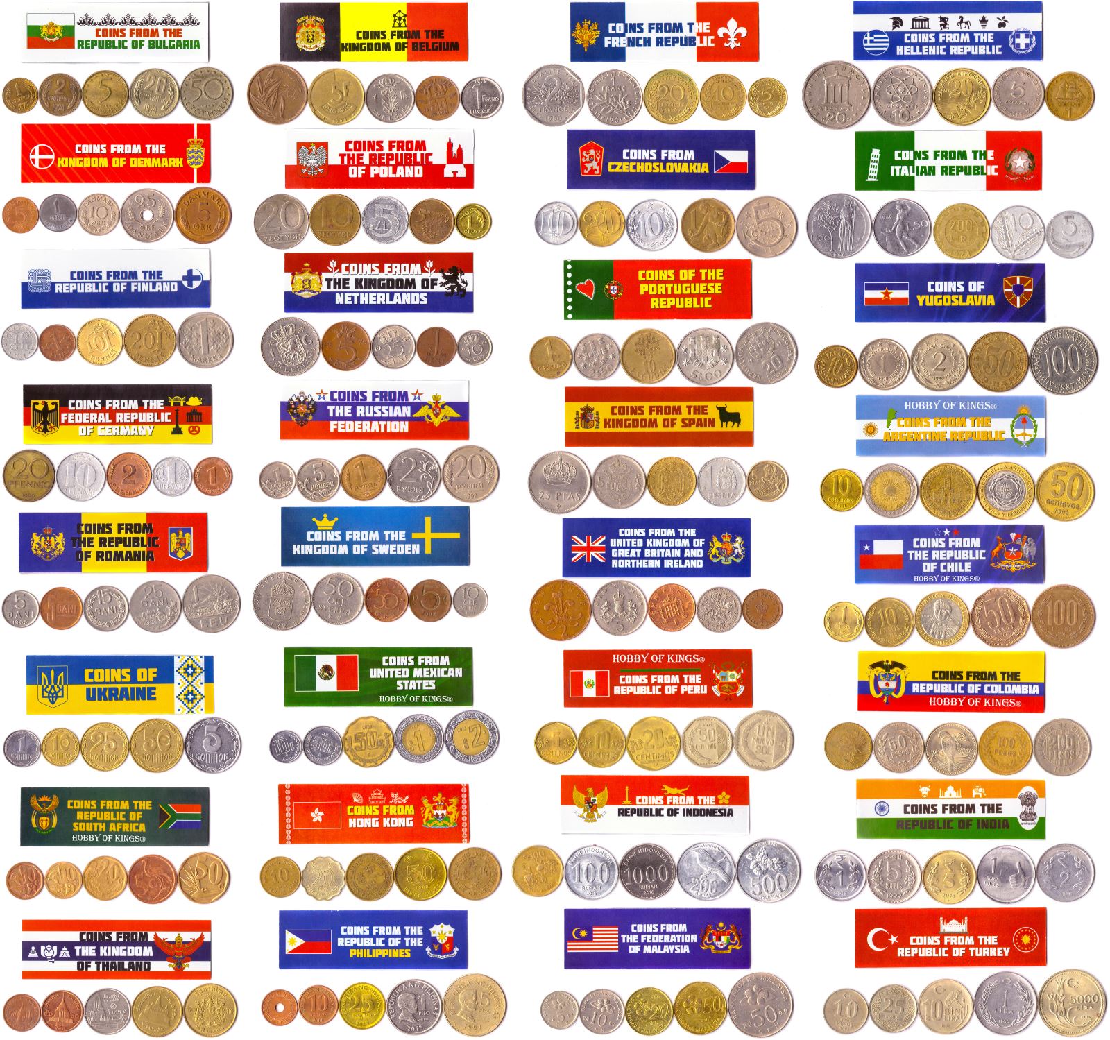 160 Coin Collection | 32 Unique World Countries | Mega Pack | High Value