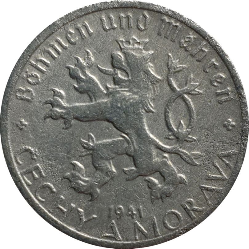 Bohemia and Moravia 10 Haleru Coin | Lion | Charles Bridge | 1940 - 1944
