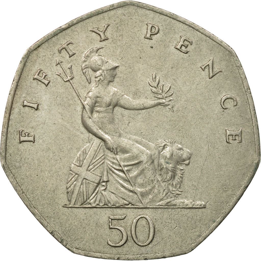 United Kingdom | 50 Pence Coin | Britannia | Km:932 | 1982 - 1984