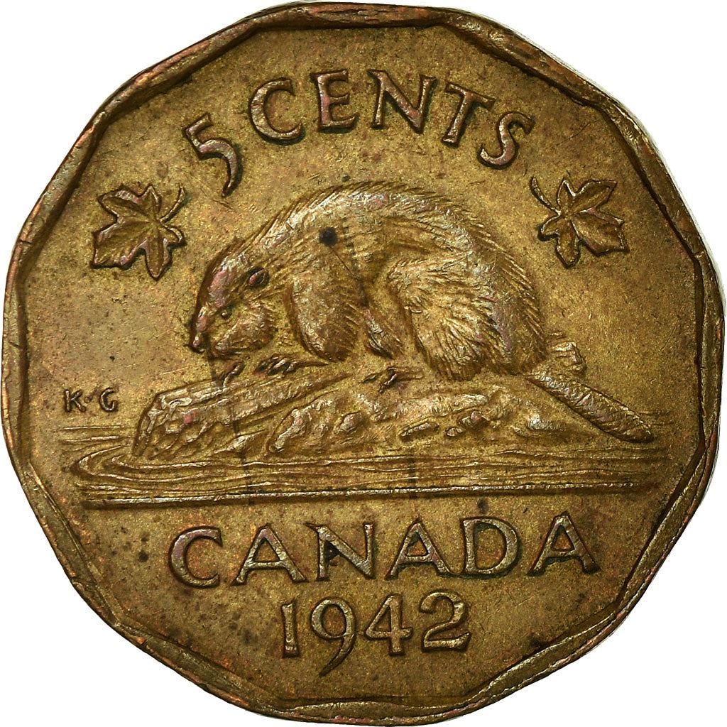 Canada | 5 Cents Coin | Tombac | KM:39 | 1942