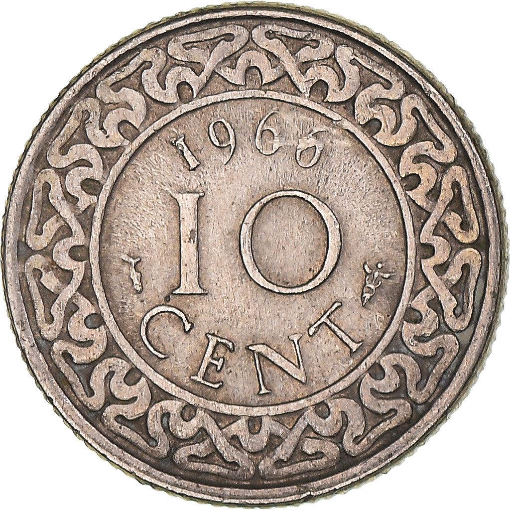 Suriname | 10 Cents Coin | Natives | Wreath | Km:13 | 1962 - 1986