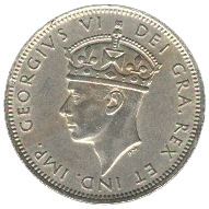 Cyprus 1 Shilling Coin | King George V | Heraldic Lions | KM27 | 1947