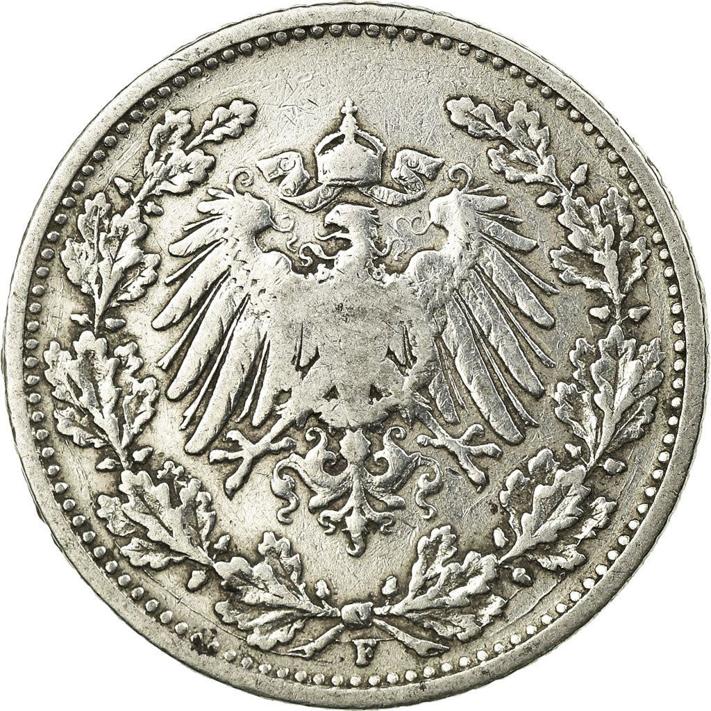 German Empire 1/2 Mark Coin | Deutsches Reich | Wilhelm II | Type 2 | KM17 | 1905 - 1919