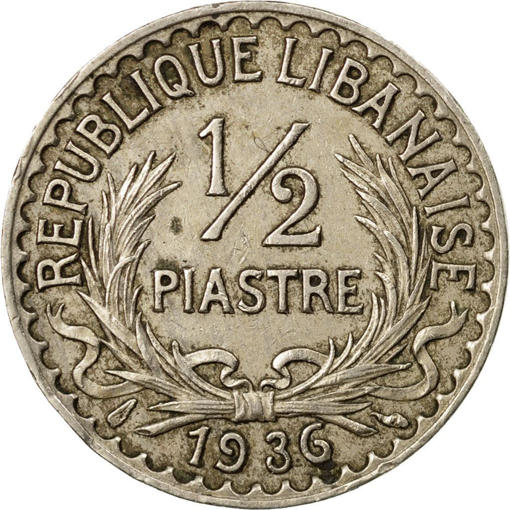 Lebanon | 1/2 Ghirsh / Piastre Coin | Wreath | Km:9 | 1934 - 1936