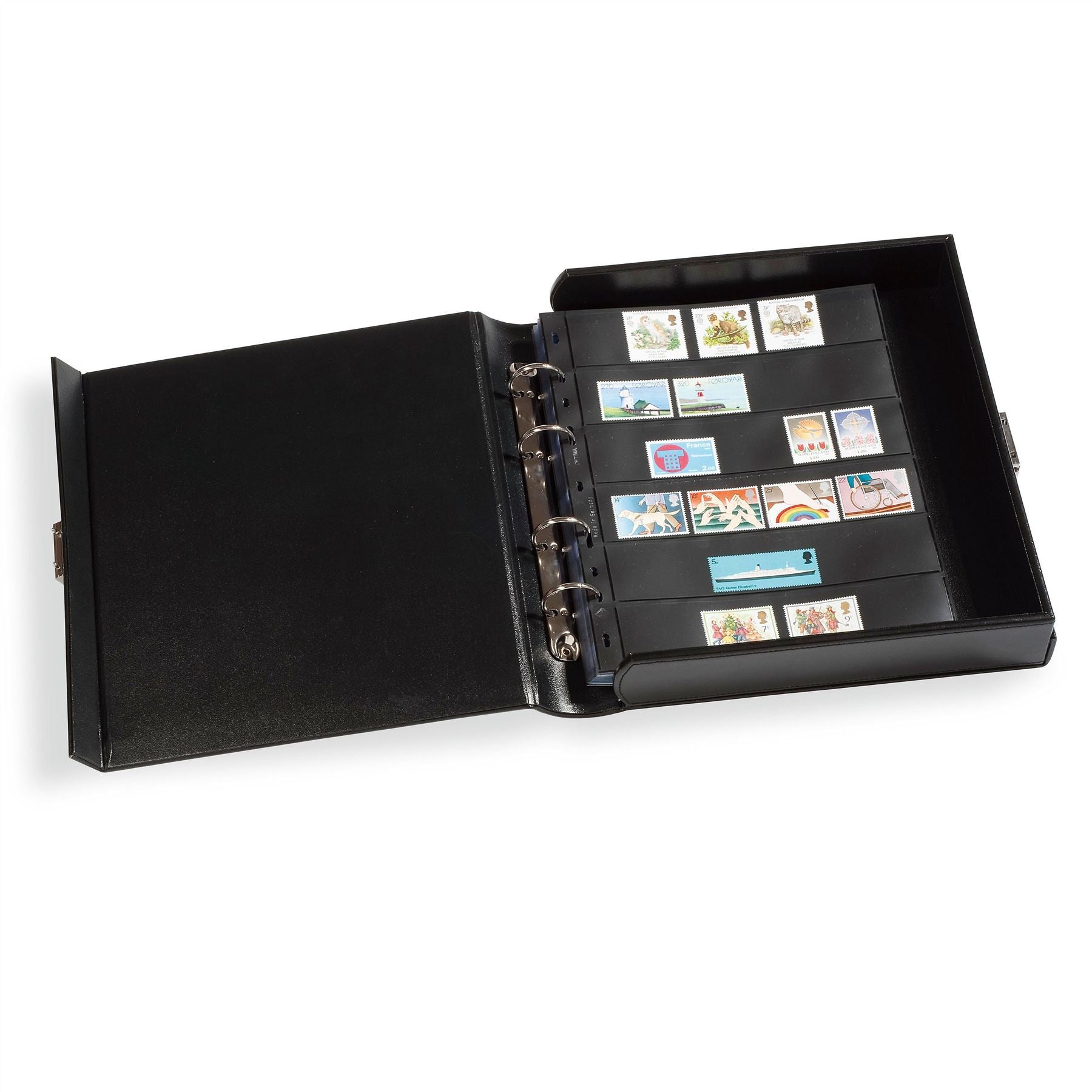 OPTIMA BOX Ring Binder | Lockable Coin and Banknote Album | Up to 60 Sheet Capacity | Black
