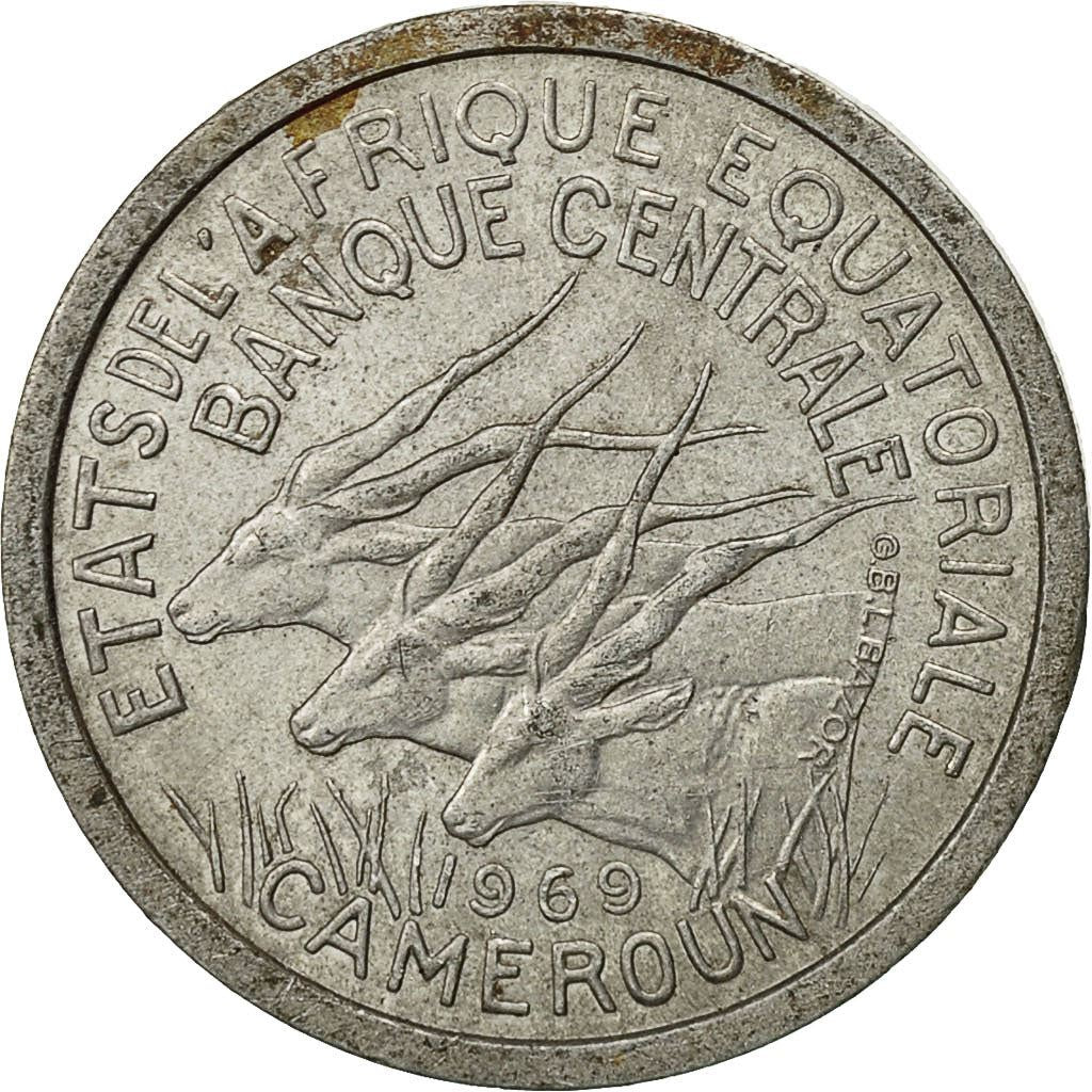 Central African States | 1 Franc Cfa Coin | Antelope | Crops | Km:6 | 1969 - 1971