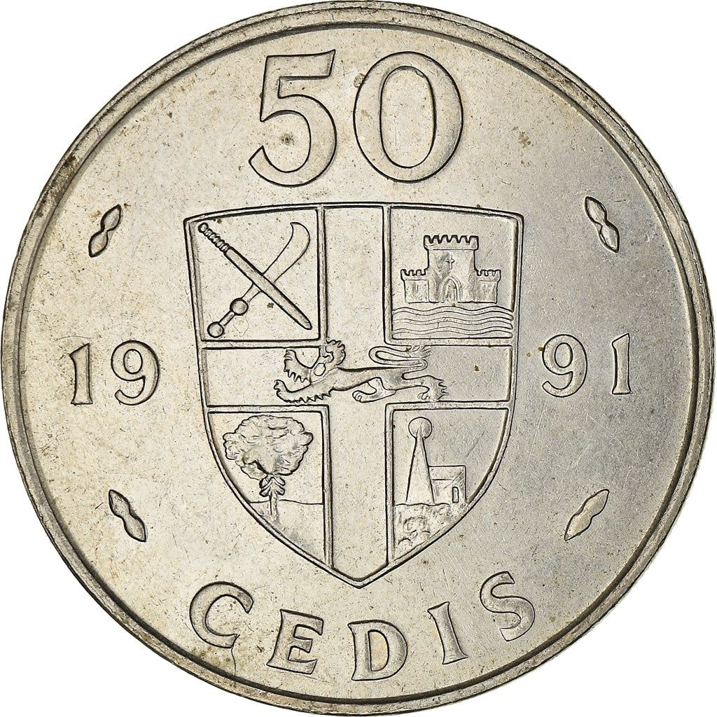 Ghana 50 Cedis Coin | KM31 | 1991