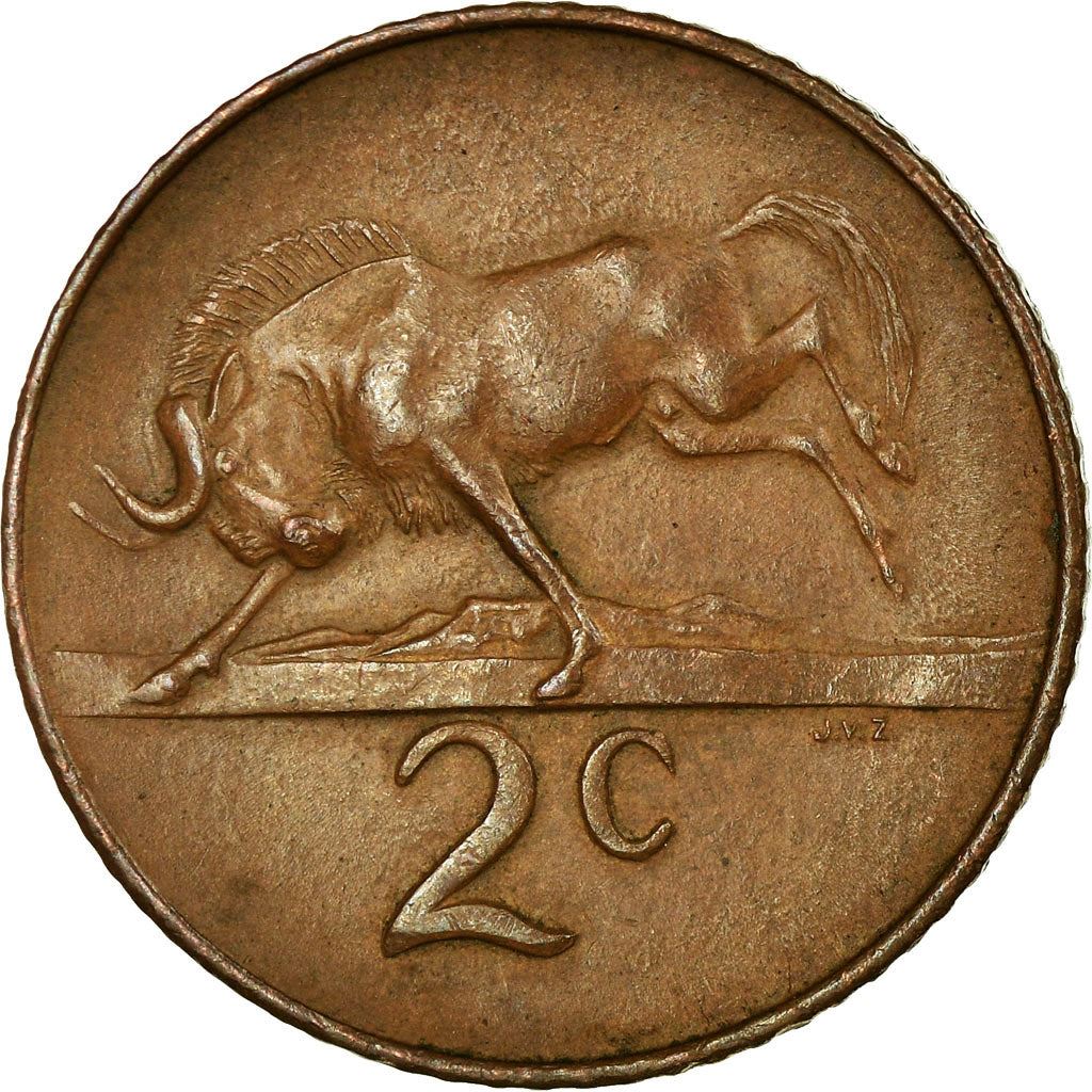 Pièce de 2 Cents d'Afrique du Sud | Légende en anglais - SOUTH AFRICA | KM66.1 | 1965 - 1969
