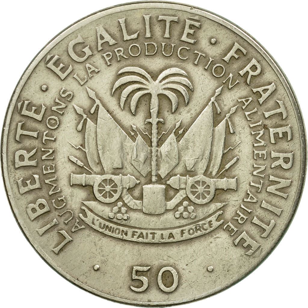 Haiti | 50 Centimes Coin | Jean-Claude Duvalier | Cannon | Km:101A | 1975 - 1985