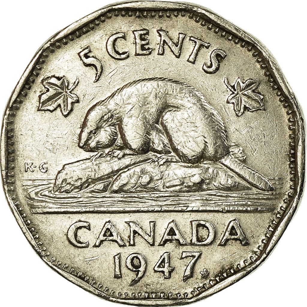 Canada | 5 Cents Coin | Nickel | KM:39a | 1946-1947