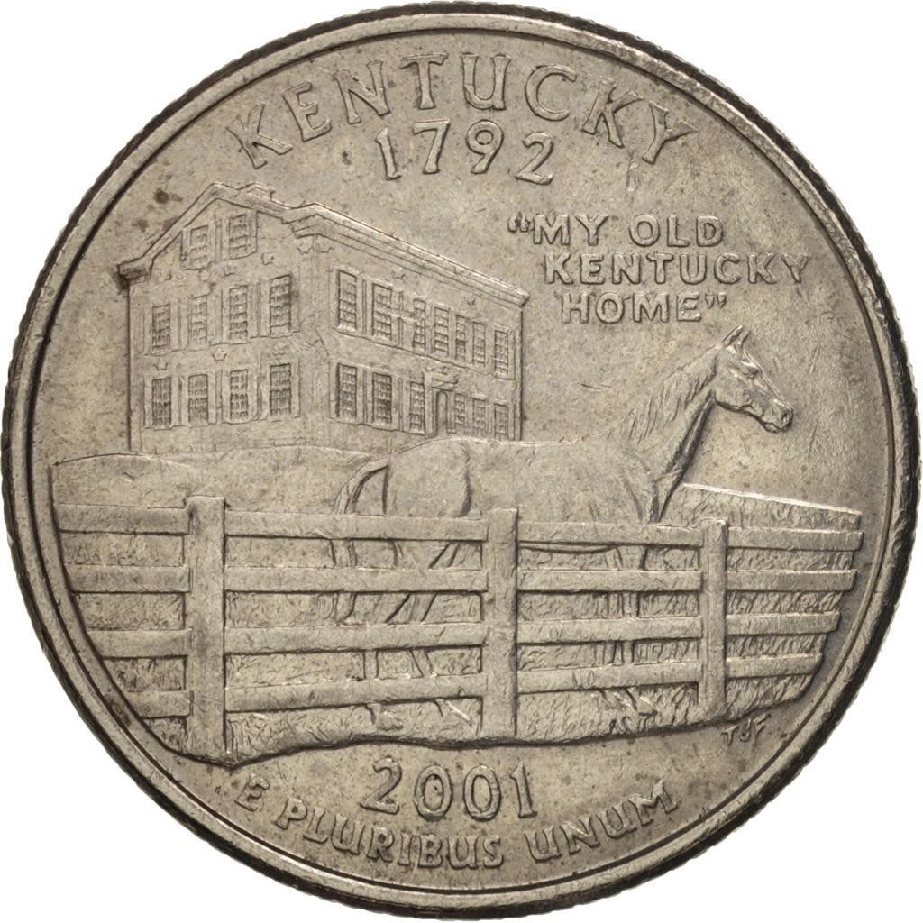 United States | 1/4 Dollar Coin | Kentucky | Km:322 | 2001