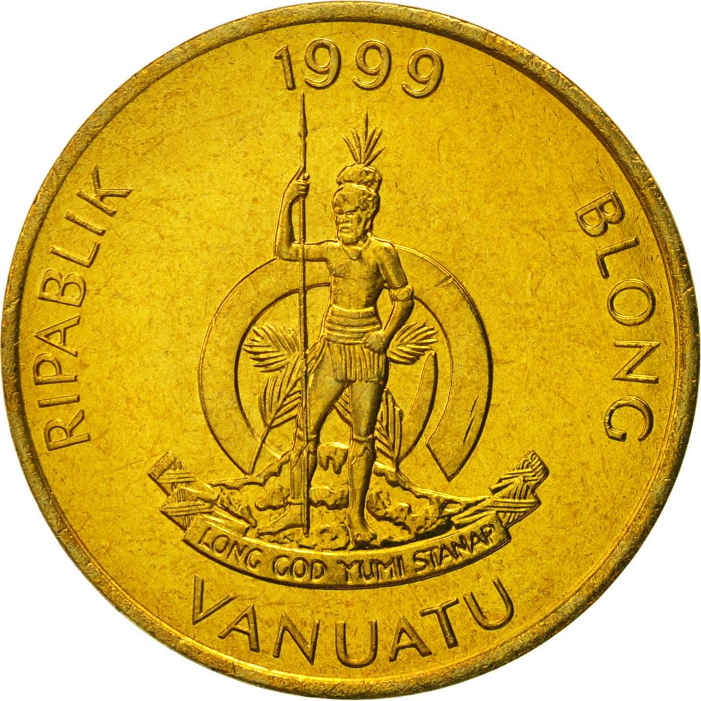 Vanuatu | 5 Vatu Coin | Melanesian Warrior | Triton Conch Shell | Km:5 | 1983 - 2009