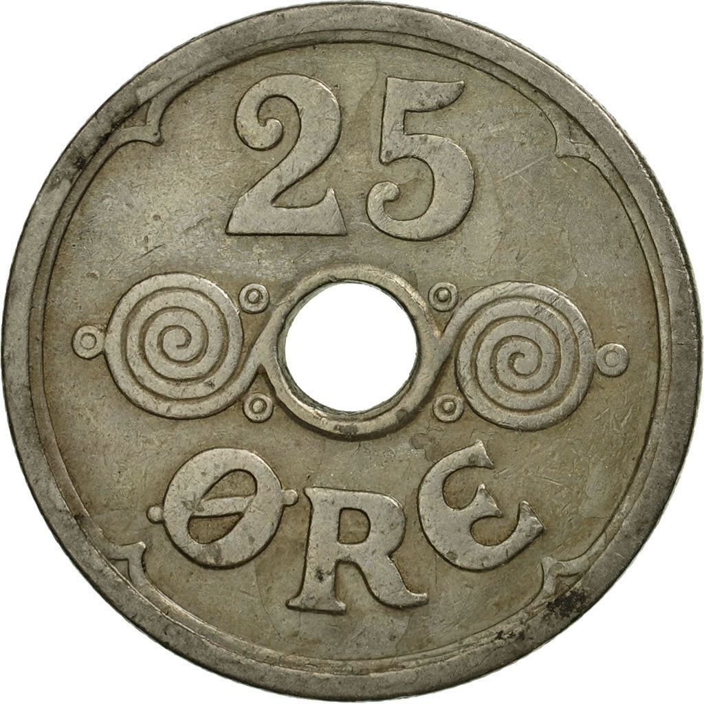 Denmark | 25 Ore Coin | Monogram | Km:823 | 1924 - 1947