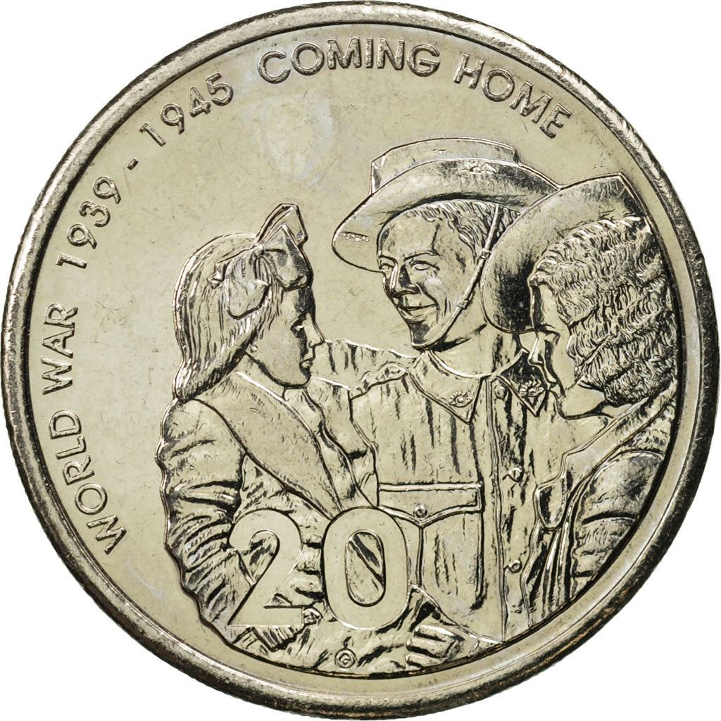Australia | 20 Cents Coin | Anniversary of World War II | Km:745 | 2005