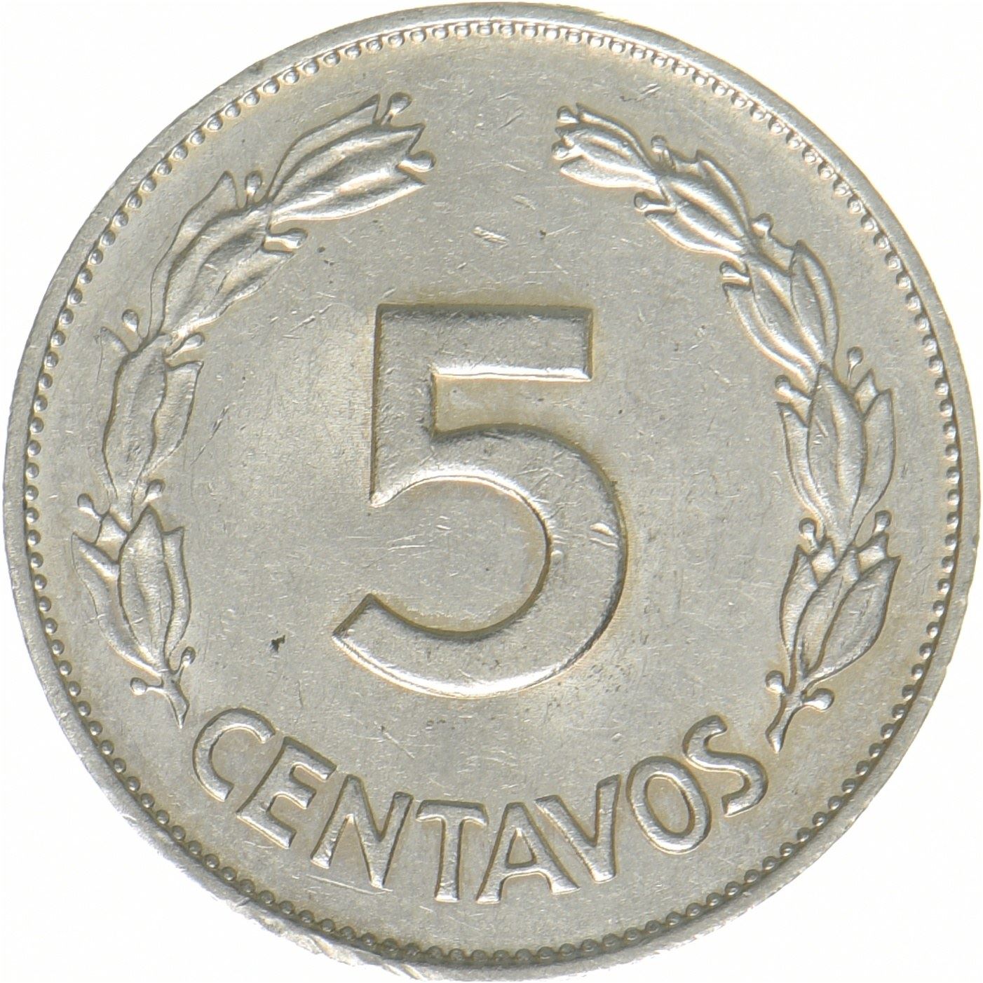 Ecuador | 5 Centavos-Münze | Nickelplattierter Stahl | KM:75c | 1970