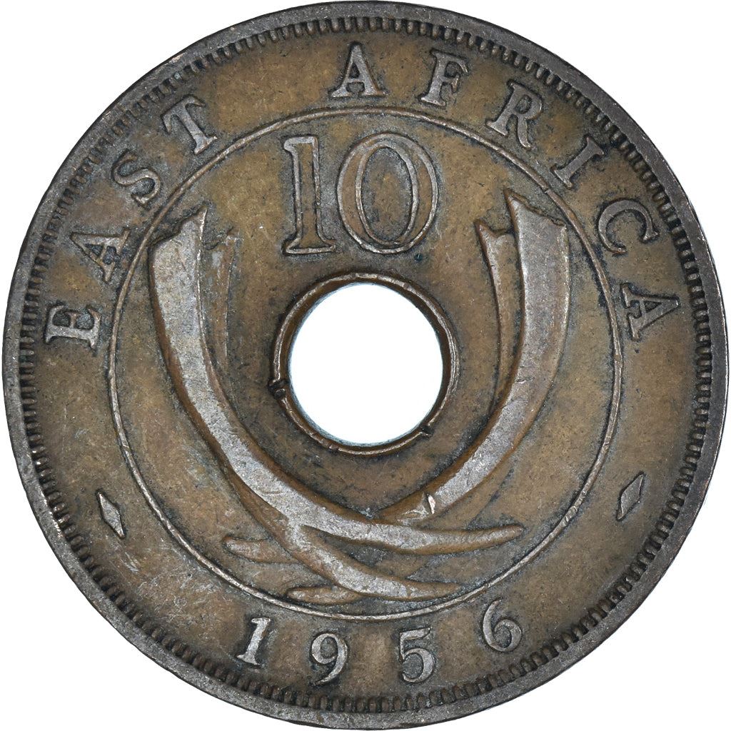 East Africa | 10 Cents Coin | Crown | Tusks | Km:38 | 1956 - 1964