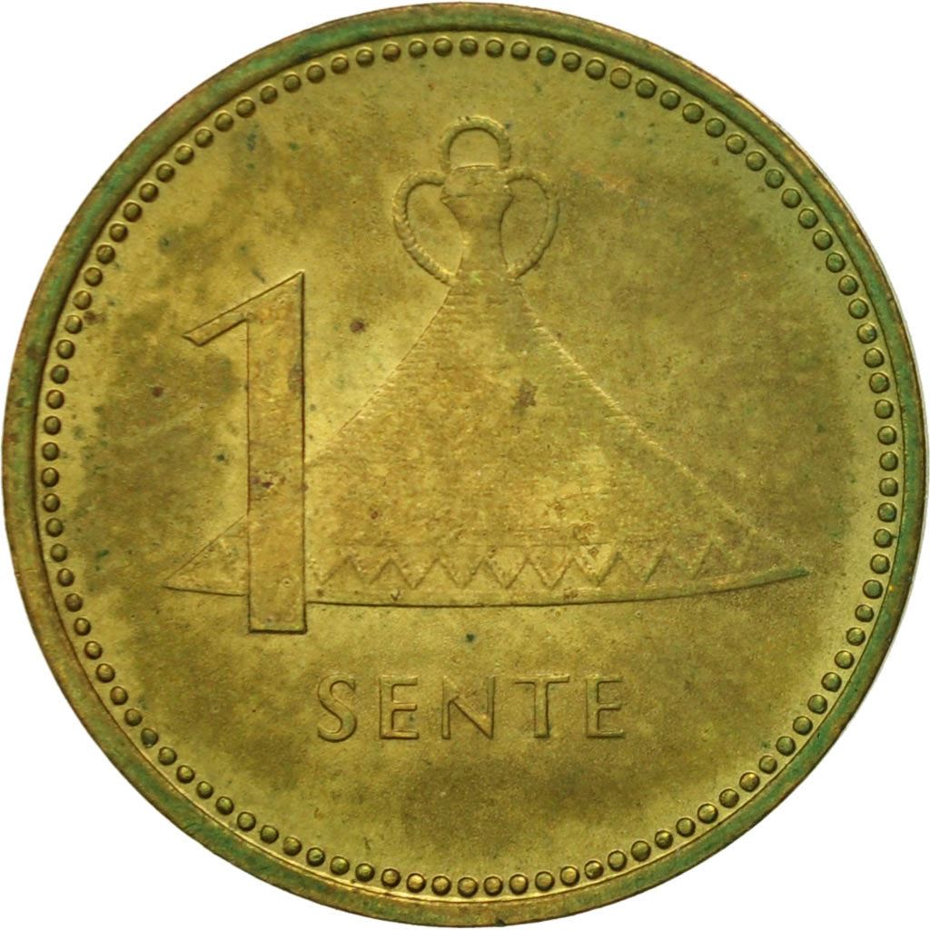 Lesotho | 1 Sente Coin | Basotho hat | Km:16 | 1979 - 1989