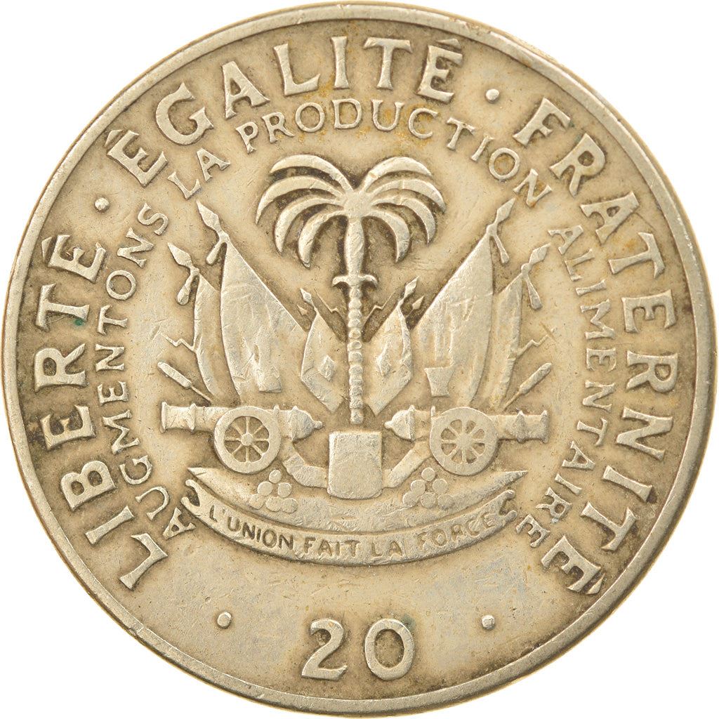 Haiti | 20 Centimes Coin | Jean-Claude Duvalier | Cannon | Km:100 | 1972 - 1983