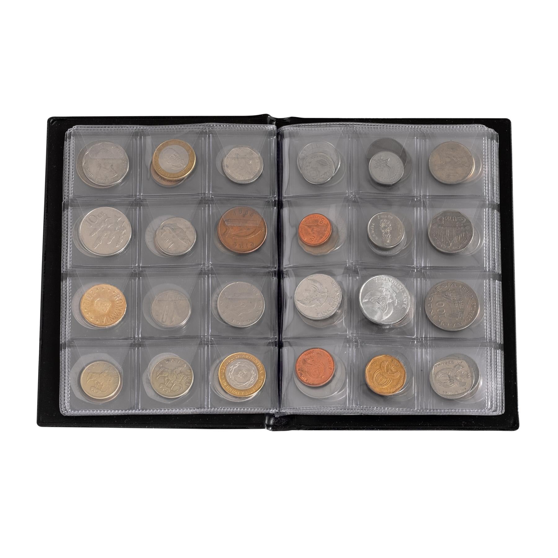 Coin Collection including Currency Album | Full Numismatic Book of Different Coins | 50 Unique Foreign Countries | Complete Coins Collections | Perfect Choice for Money Collectors