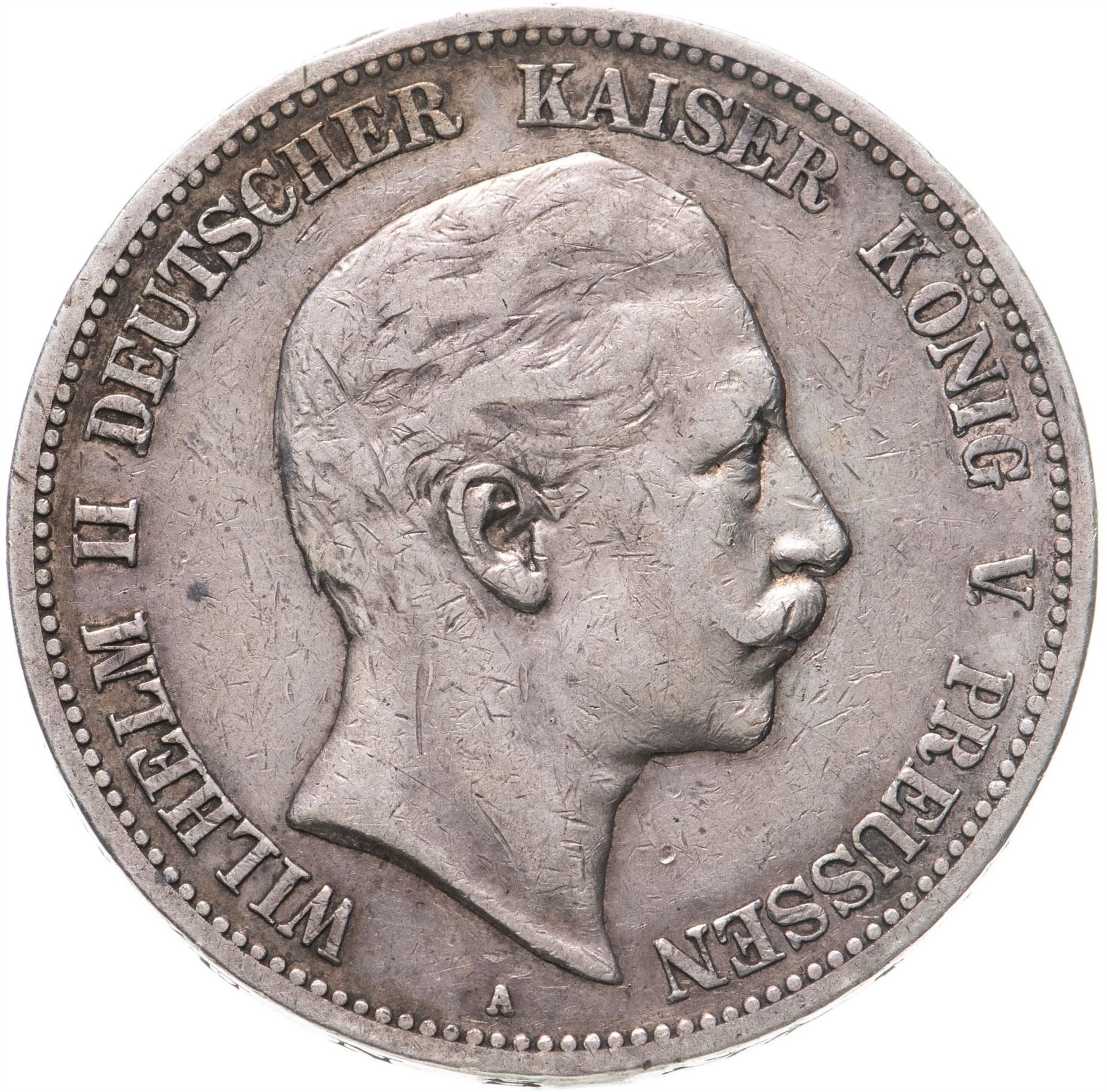 German Empire 1 Mark Coin | Deutsches Reich | Wilhelm II | Type 2 - Small Shield | KM14 | 1891 - 1916