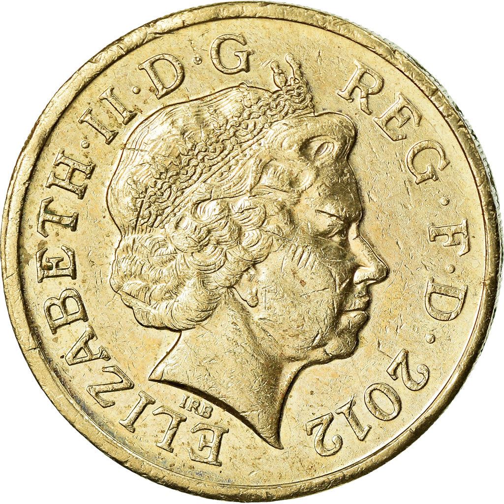 United Kingdom Coin 1 Pound | Elizabeth II 4th portrait | Royal Shield | 2008 - 2015