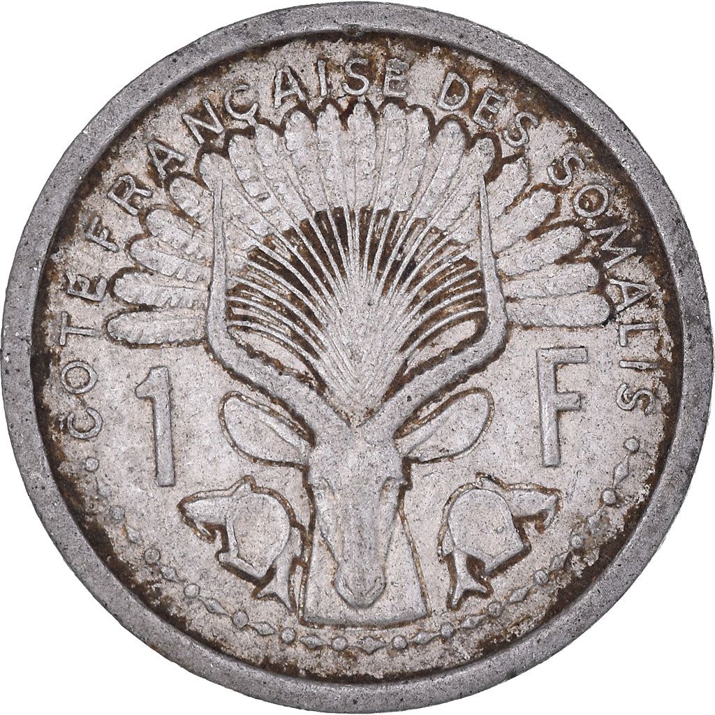 French Somaliland | 1 Franc Coin | Marianne | Waterbuck | Km:4 | 1948 - 1949