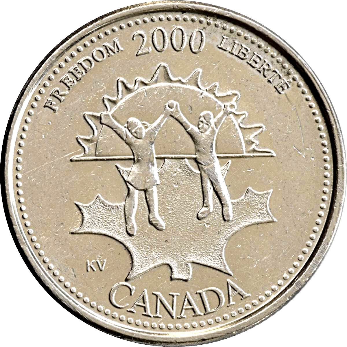 Canada | 25 Cents Coin | Freedom | Km:374 | 2000