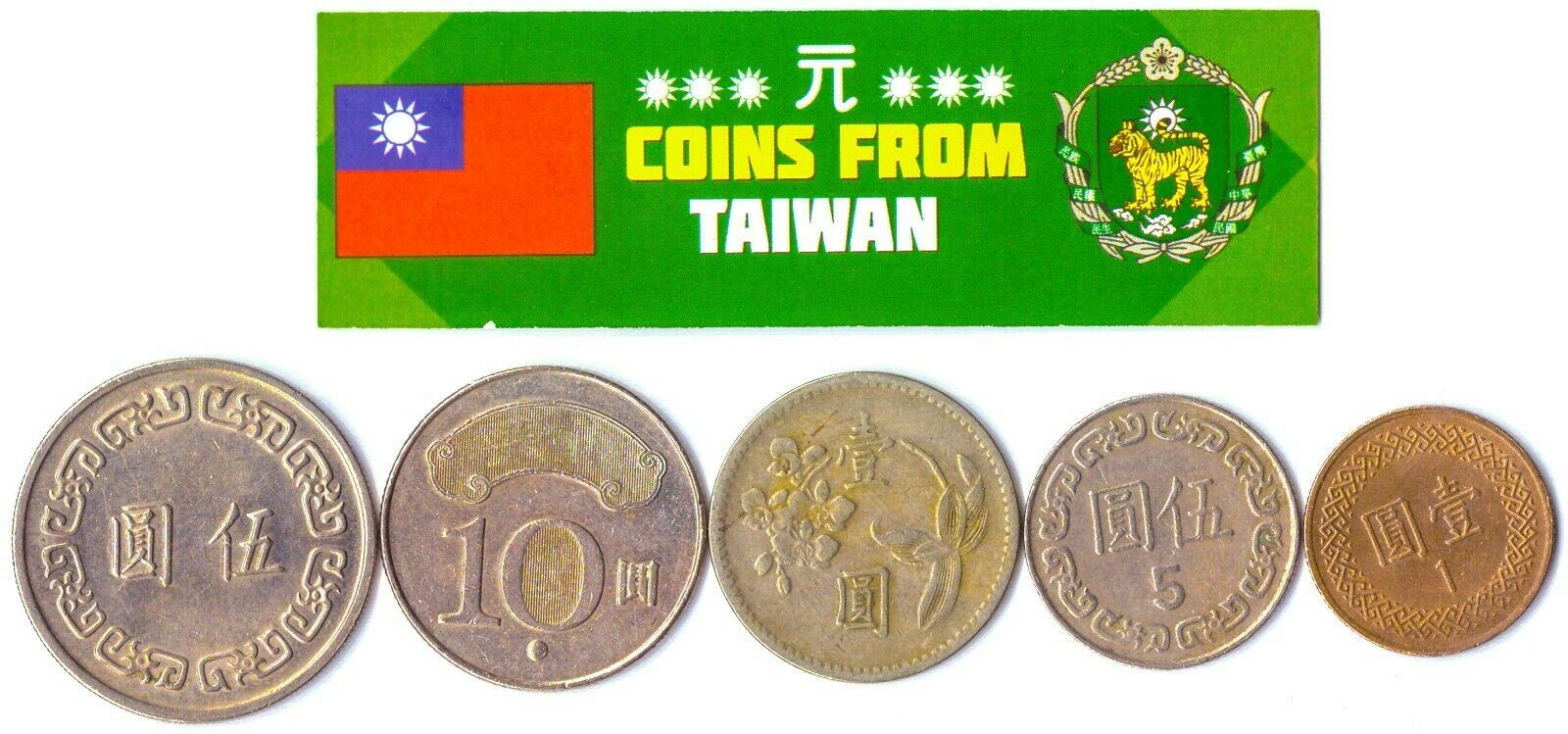 5 Mixed Coins From Taiwan | 1955 - 2023