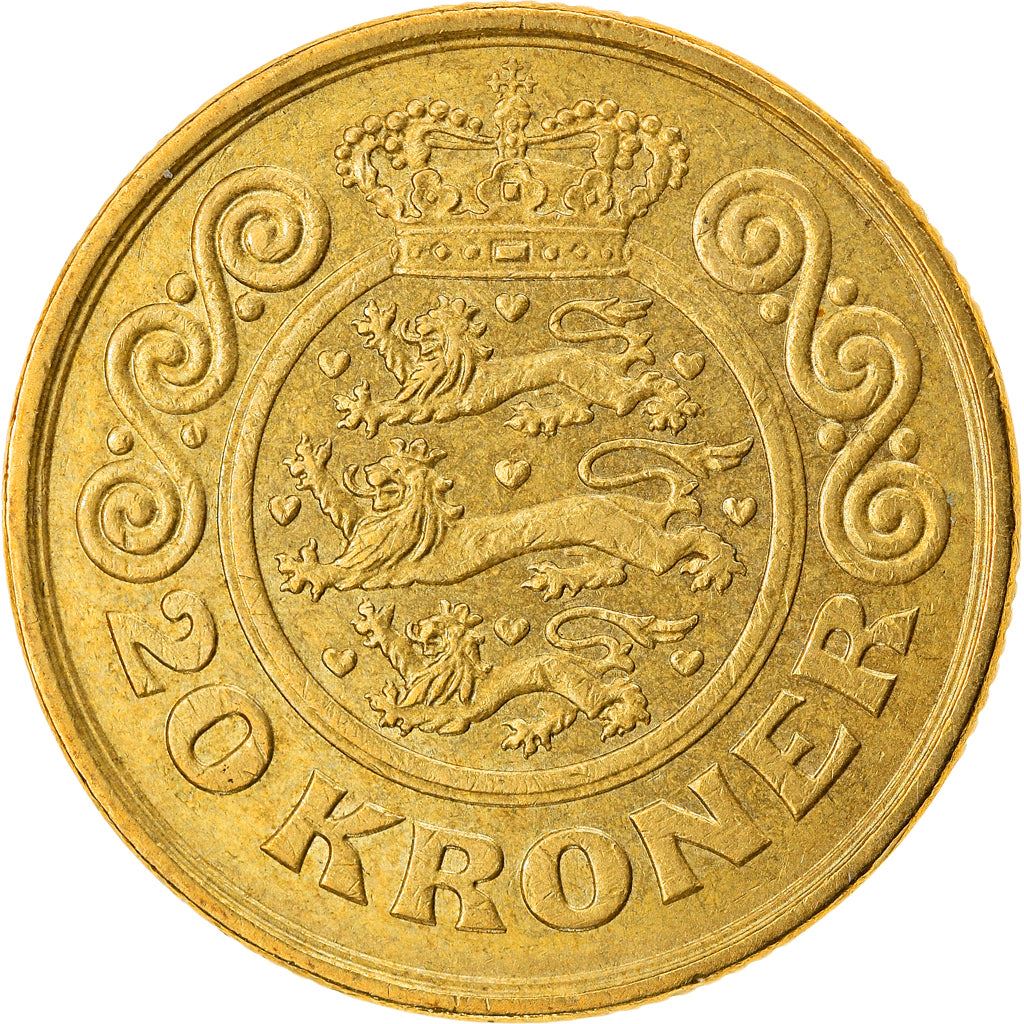 Denmark | 20 Kroner Coin | Margrethe II | Km:871 | 1990 - 1993