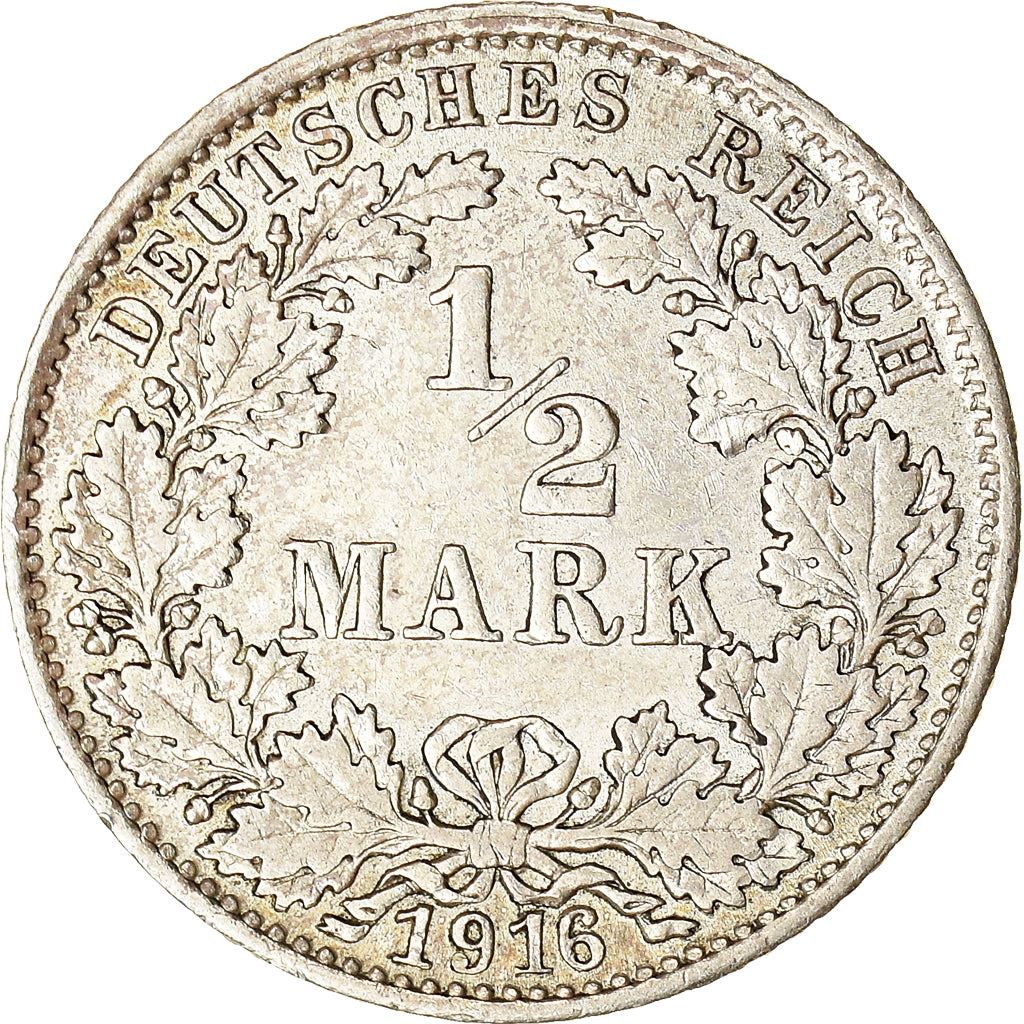 German Empire 1/2 Mark Coin | Deutsches Reich | Wilhelm II | Type 2 | KM17 | 1905 - 1919